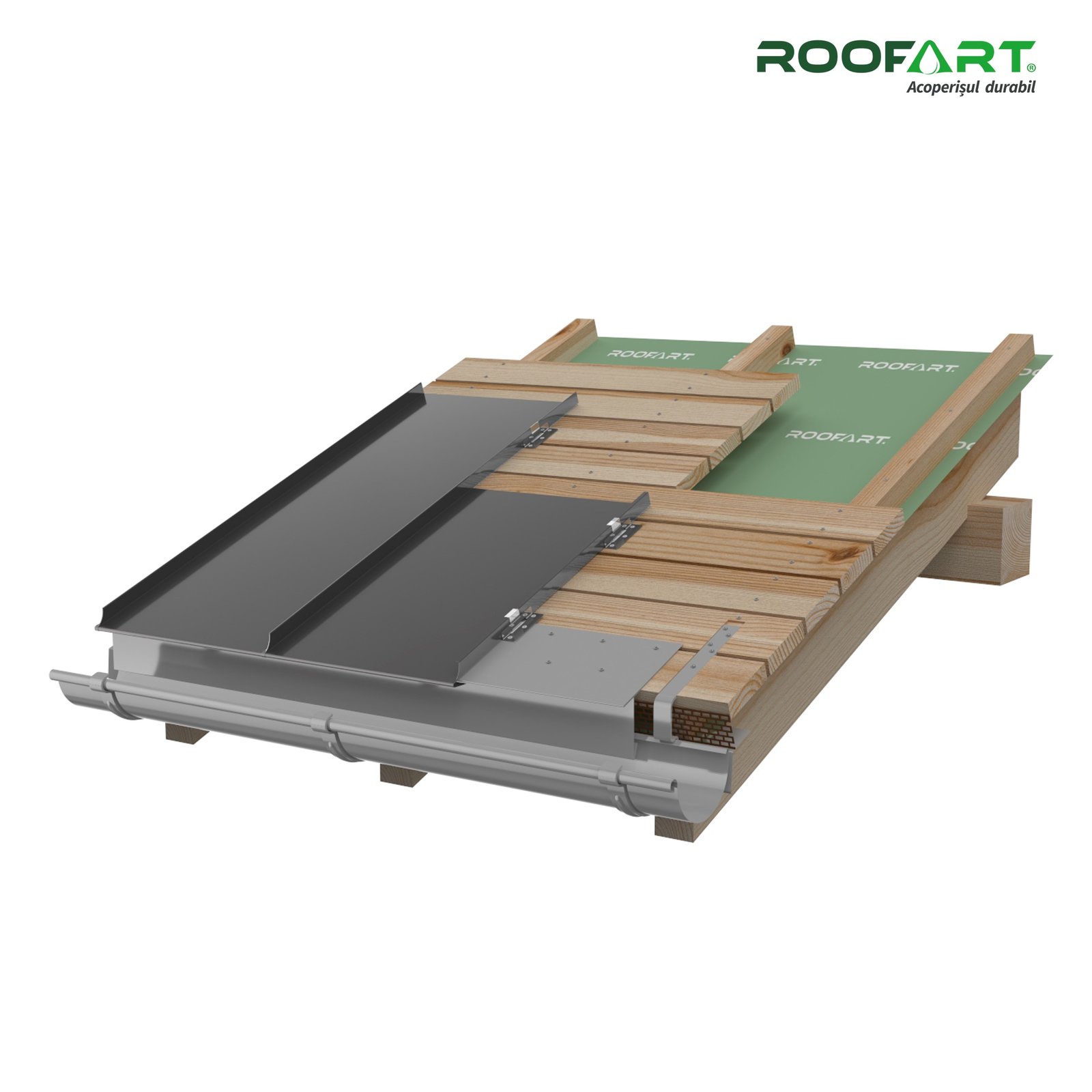 Echipa Smiley Roof Construct la montaj